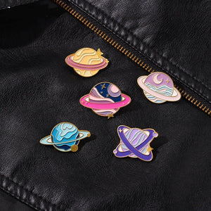 Earth Galaxy Planet Brooches