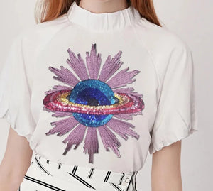 Sequinned UFO Patch