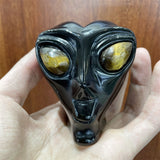 Black Obsidian Alien Tiger Eyes Crystal  Stone
