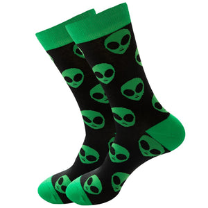 Skull Alien Long Socks