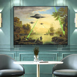 Alien UFO Canvas Painting